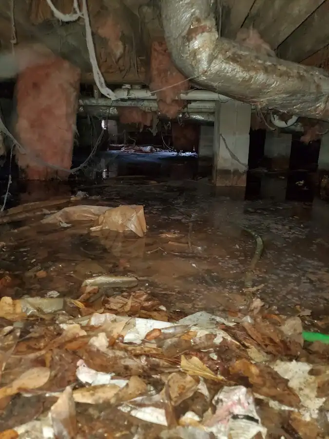 Crawl space flood assessment for Commercial Water Damage Restoration in Bourne